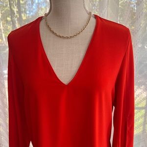 TOP SHOP V-Neck, Split-Sleeve Blouse